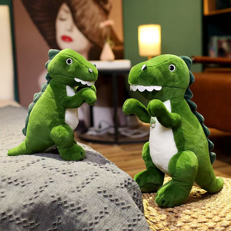 35cm Green Dinosaur Doll Simulation Plush Toy Handmade Doll Cartoon Anime Cute Pillow Cushion Home Decoration Children's Birt