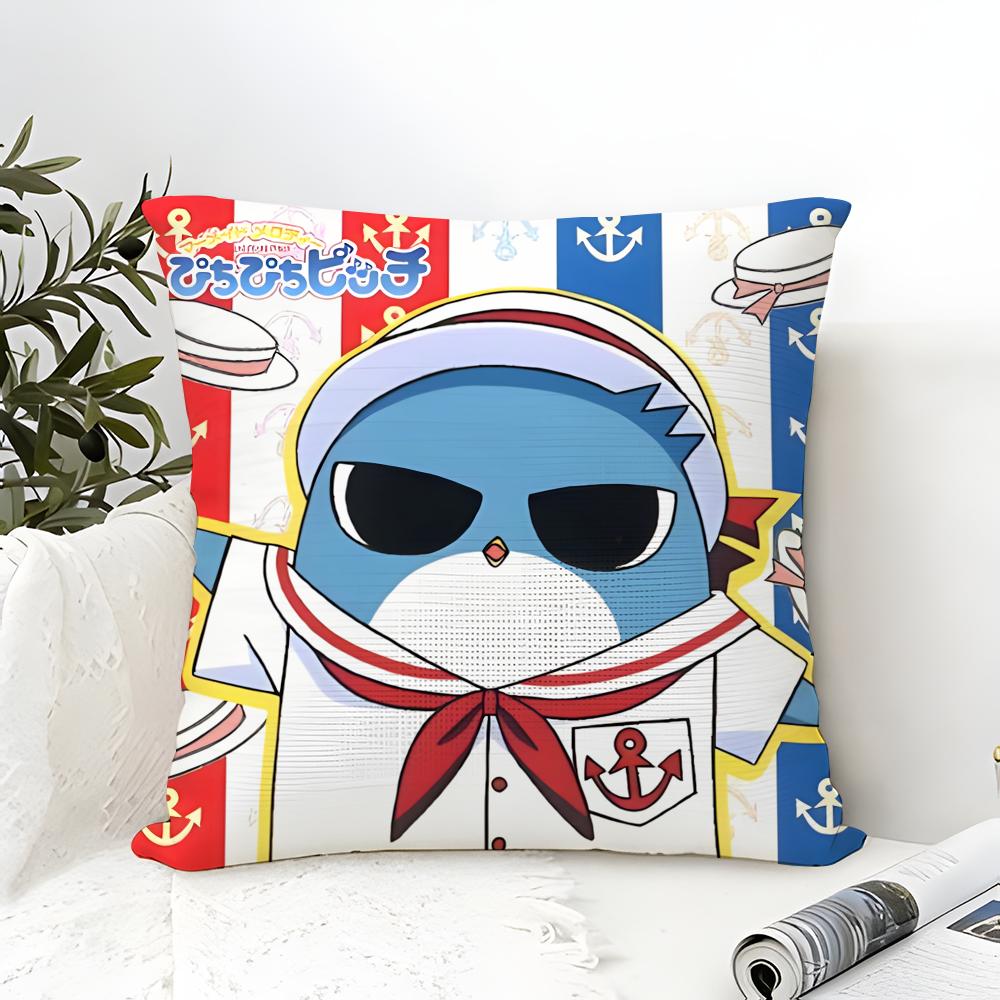 Comic Anime M-Mermaid Melody Pichi Pitch 5 Pillow Case Cotton Linen Fabric Square Zipper Pillowcase Home Decorative Living Room