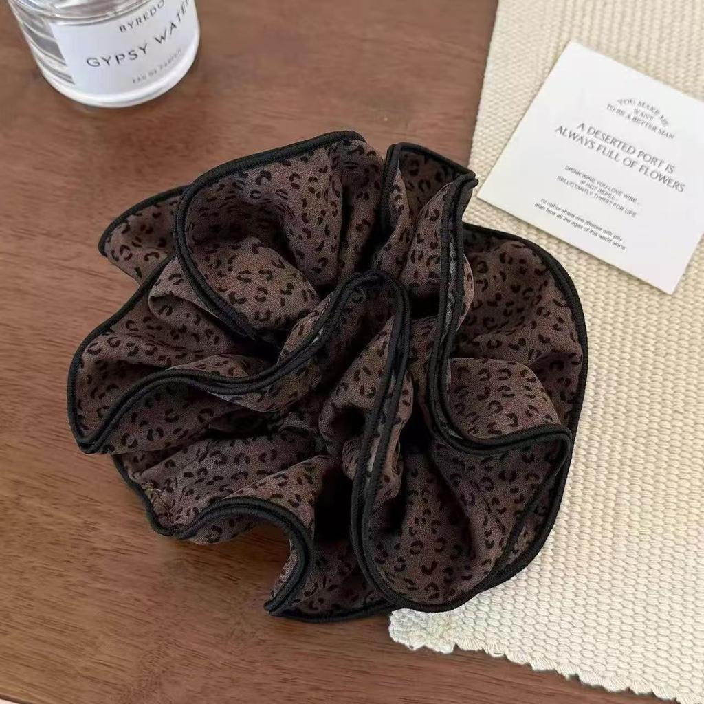Korean Dongdaemun New Leopard Print Scrunchie Premium Hair Tie Elastic