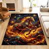 Fiery celestial horse in stars Print Carpet Rug for Living Room Bedroom Sofa Doormat Home Decor Non-slip Floor Mat
