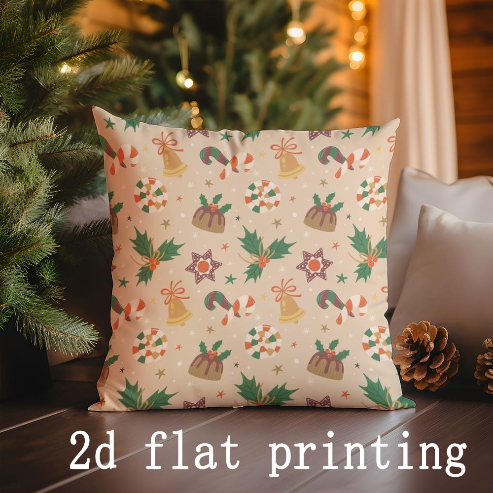 Home Decor Christmas-Themed Pillowcase Patterns Suitable For Sofa Bedroom Car Pillow Cover Cushion Rectangular Back Cushion