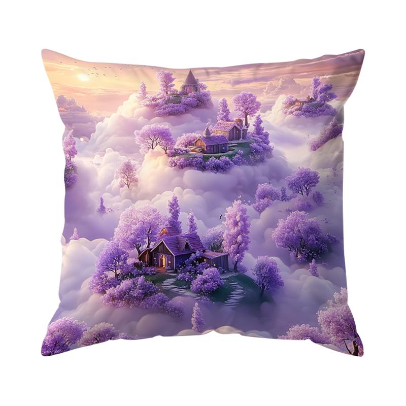Vintage Purple Lavender Series Printing Throw Pillow Cushion Cover Seat Car Home Decor Sofa Bed Decorative Pillowcase