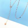 Purple Gold Pure Lip Kiss Chain Necklace Rose Gold Plated Color Gold Heart Shaped Delicate Plain Chain Collarbone Chain