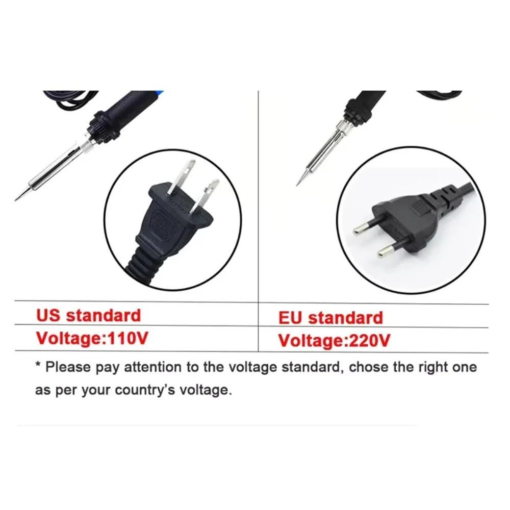 60W EU Plug Electric Soldering Iron Adjustable Temperature Portable Kit Welding Repair Rework Station Heating Pen Repair Tools