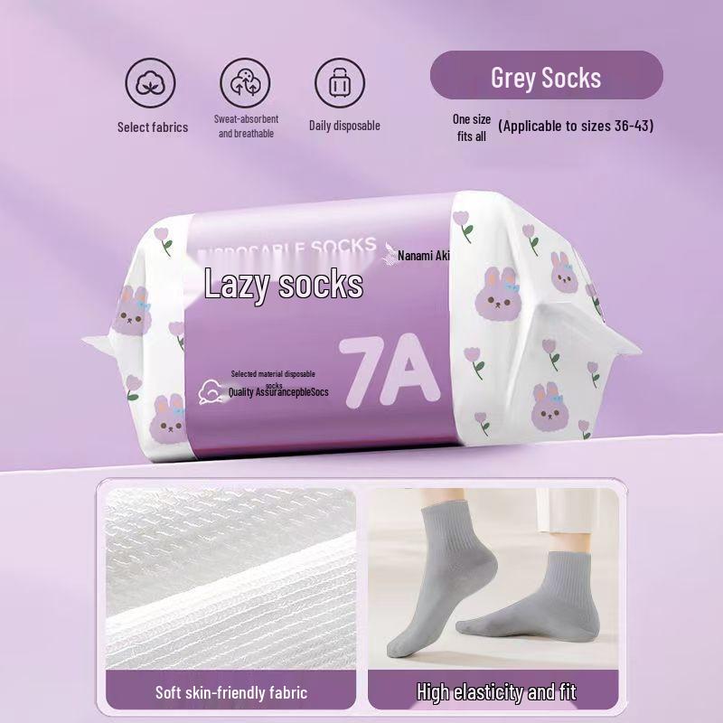 Unisex Disposable Mid-Calf Socks: Sweat-Absorbent, No-Wash, Perfect for Travel, Students, and Military Training.