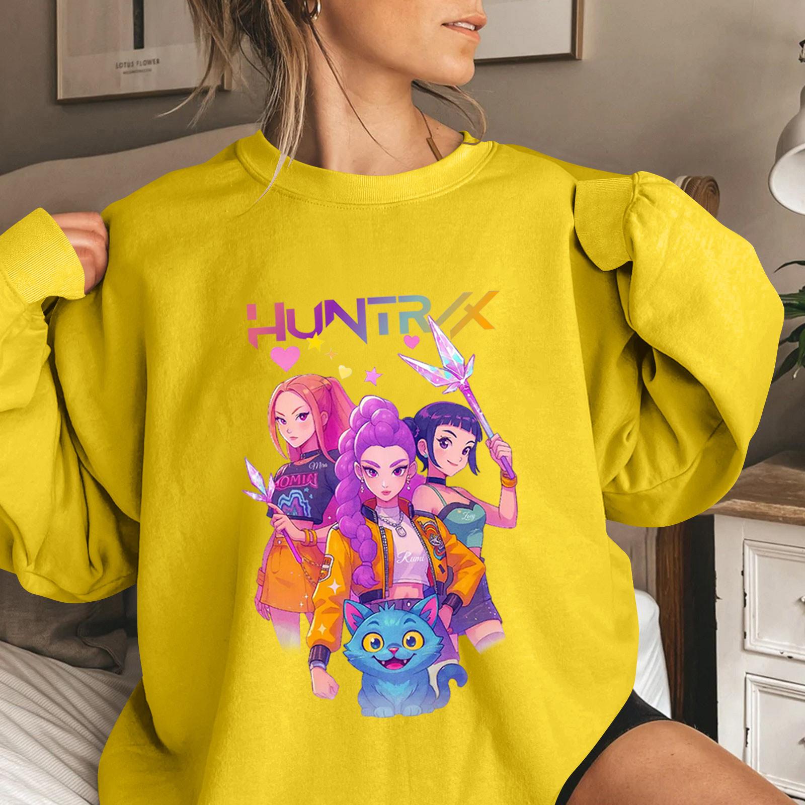 

Женская мода повседневная толстовка с длинным рукавом и круглым вырезом с принтом XL жёлтый