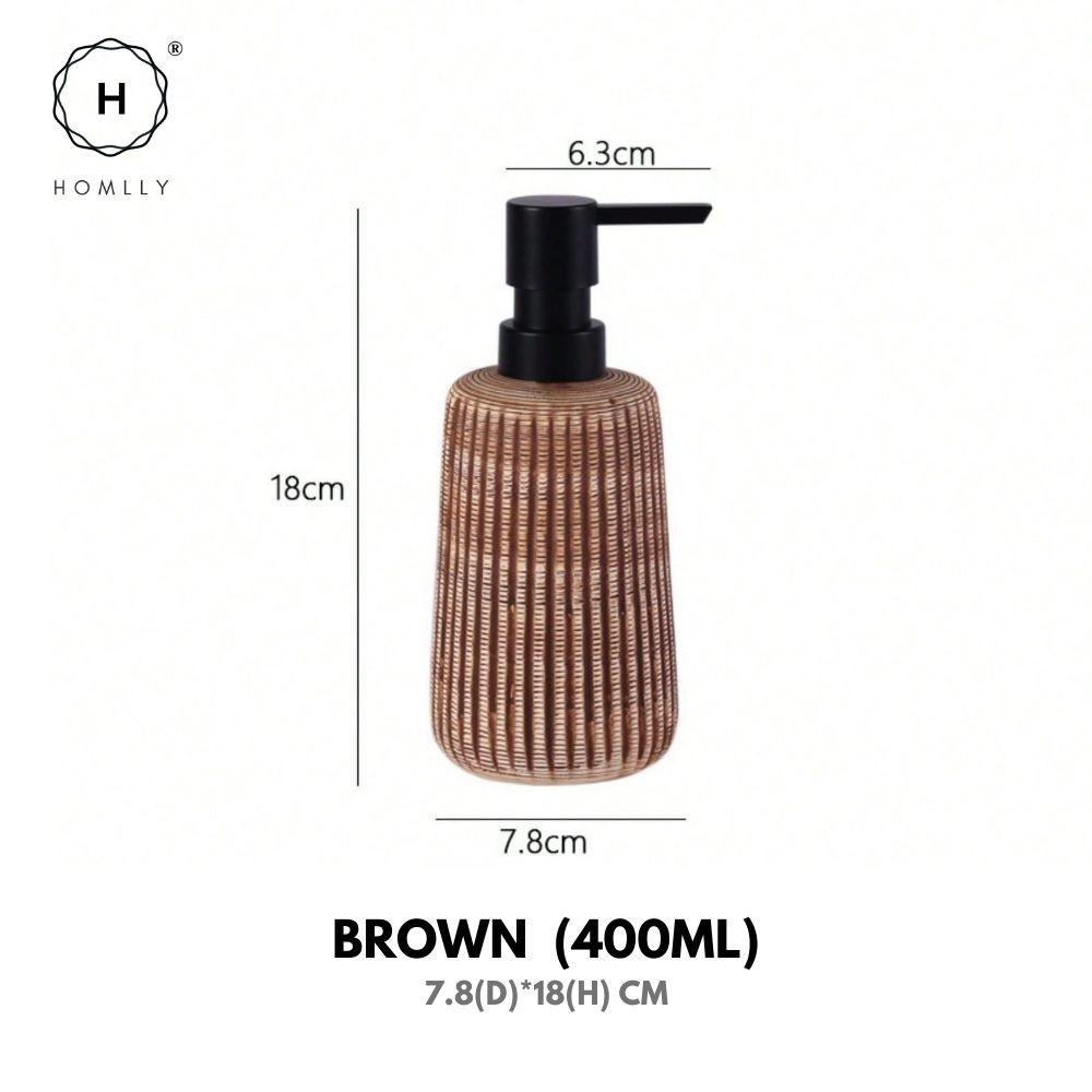 Homlly Naga Manual Soap Dispenser (400ml) X2PCS Brown X2