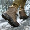 2024 New Winter Men's Snow Boots New Waterproof Leather Warm Plush Ankle Boots Non-slip High Quality Light Luxury Brand Shoes