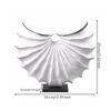 Modern Tabletop Decor | Textured Fluted Surface, Shell Sculpture with Base, Abstract Sculpture, for
