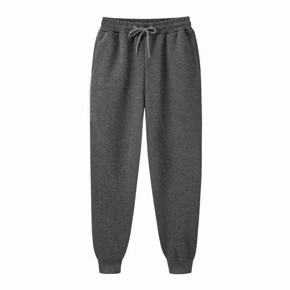 Men's Casual Sweatpants Fleece Sports Pants Unisex Fashion Solid Loose Trousers Streetwear Autumn Winter Jogging Pants
