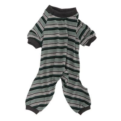 Pyjama pour chien rayé Doux Élastique Printemps Été Combinaison Pyjama pour chiot pour Séances photo Fêtes Vert