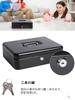 Beemyi Cash Mate Portable Safe with Key Lock, Accounting Coin Case, 3 Spring Clips, 5 Compartments, Coin and Bill Organizer, Metal Mini Safe, Piggy Ba