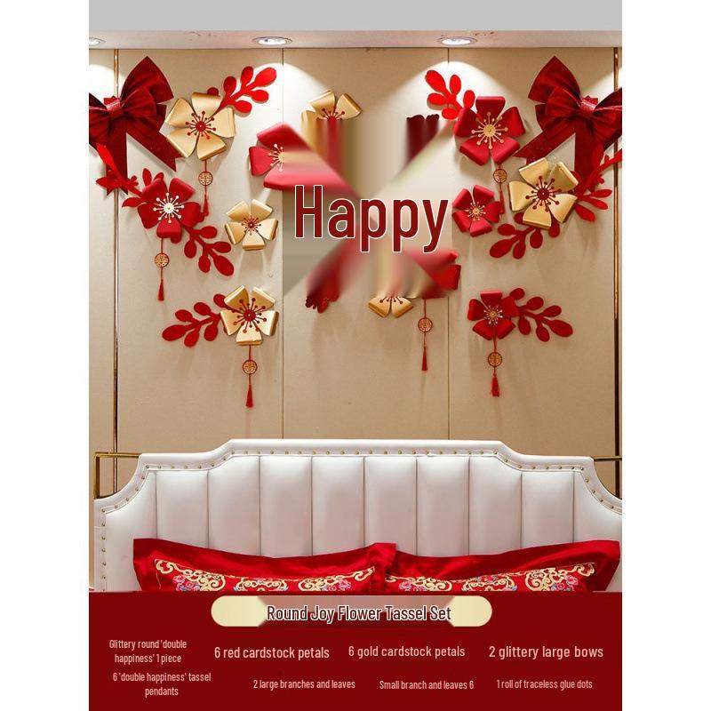 Wedding Bunting Décor Set for Bride and Groom's Room and Living Room Background