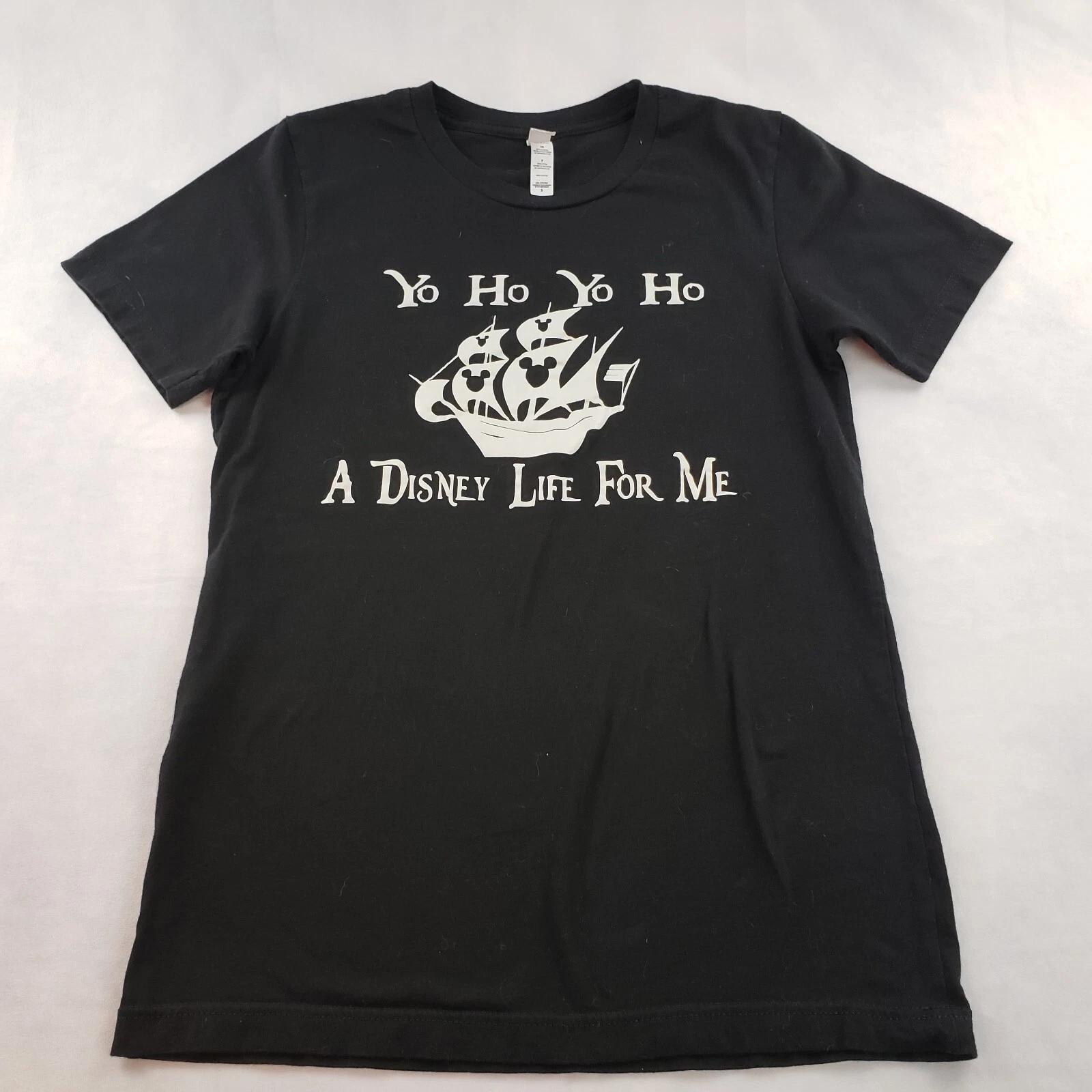 Pirates of the Caribbean Disney 100% Cotton T-shirt Mens Tees Top Yo Ho Yo Ho Disney Life for Me Small L