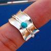 Turquoise Thumb Spinner Ring, 925 Silver Ring, Three Stone Spinner Ring, Fidget Ring, Thumb Ring, Meditation Ring, Worry Ring, New Year Gift