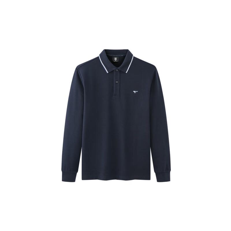 Qipiwang Men's Volcanic Rock Long-Sleeve Polo Shirt