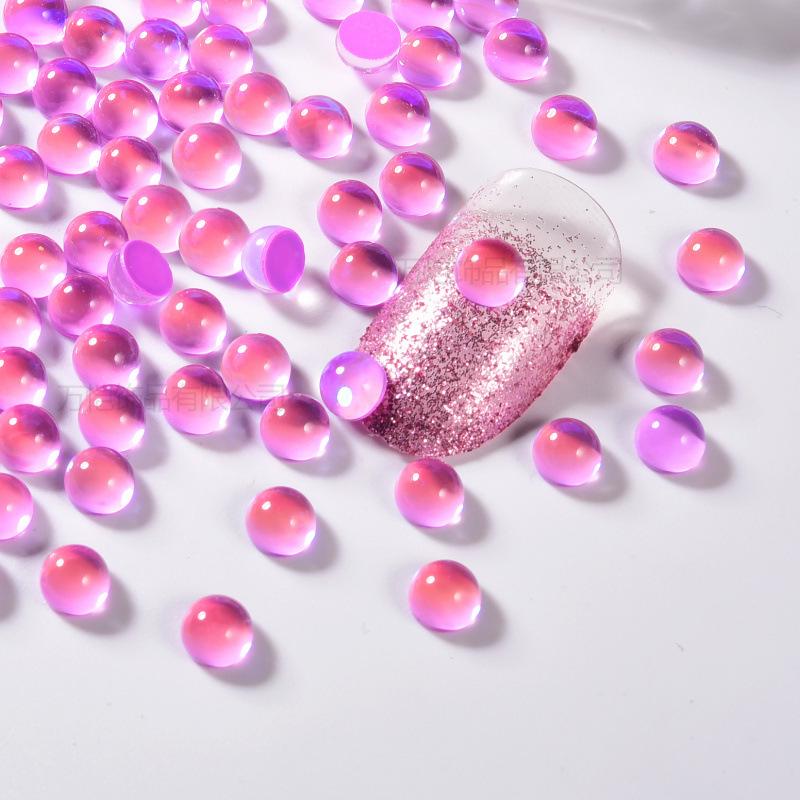 Crystal Glass Mocha Semicircular Pearl Nail Bead Diy Nail Art Man Fish Bead Beauty Mobile Phone Accessories