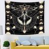 Custom Bohemian Tapestry Wall Hanging, Hippie Sun & Moon Design, Fluorescent Skull Print, Dorm Room Decor, Free Design & Samples
