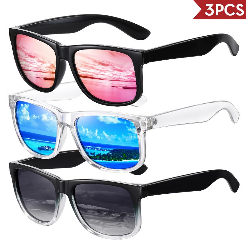 2/3 bucăți ochelari de soare polarizați unisex, colorați și casual, potriviți pentru condus, stat la coadă, vacanță, recuzită pentru filmare, UV400