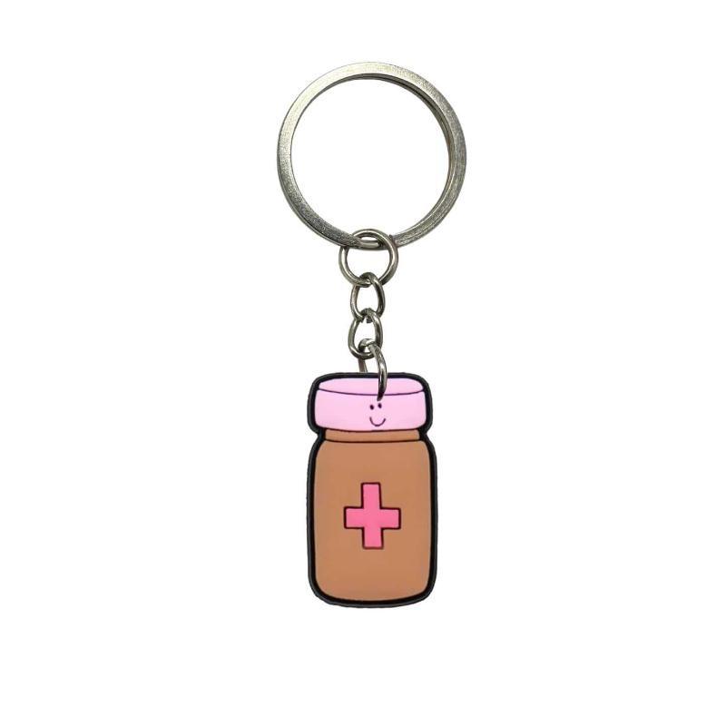 Cute Medical Themed Silicone Keychains With Blank Label Tags Lovely Cartoon Designs For Nurses Doctors Gifts Daily Use