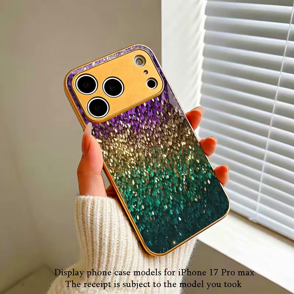 Bunte galvanisierte Glas-Handyhülle für iPhone 17 16 15 14 13 12 11 Pro Max Plus 16E 17Air Abdeckung