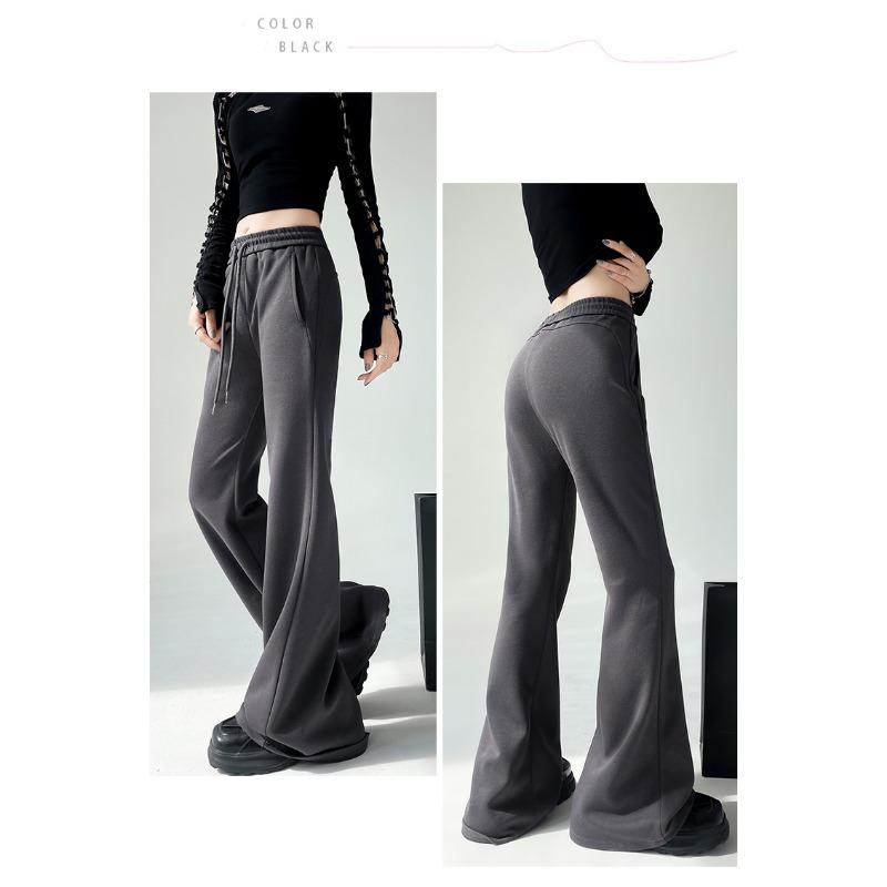 Autumn Winter Women Fashion Micro-pull Pants New Drawstring Sports Casual Sweatpants Solid Color Flared Pants Casual Street Wear Trousers 2339