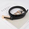 Genuine Leather Black Thin Belt for Women High-end Versatile Dress for Women Suit Waist-hugging Decorative Jeans Small Belt for Women