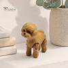 Flexible Teddy Bear Dog Toy 3D Printed Articulated Poodle Figurine, Decor with Realistic Curly Fur, Soft Desktop Ornament Color, Adjustable Multi-Pose