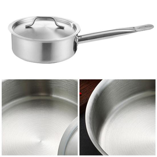Stainless Steel Pot with Sunken Anti-Overflow Lid Corrosion-resistant Frying Pan Even Heat Skillet Induction Cooking Pan Kitchen Essential for