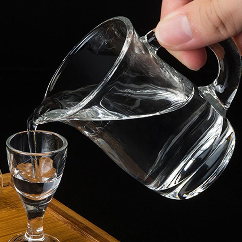 120ml Wine Dispenser with Handle Thickened Glass Reasonable Pot Handle Container Water Dispenser Transparent Spirits Glass