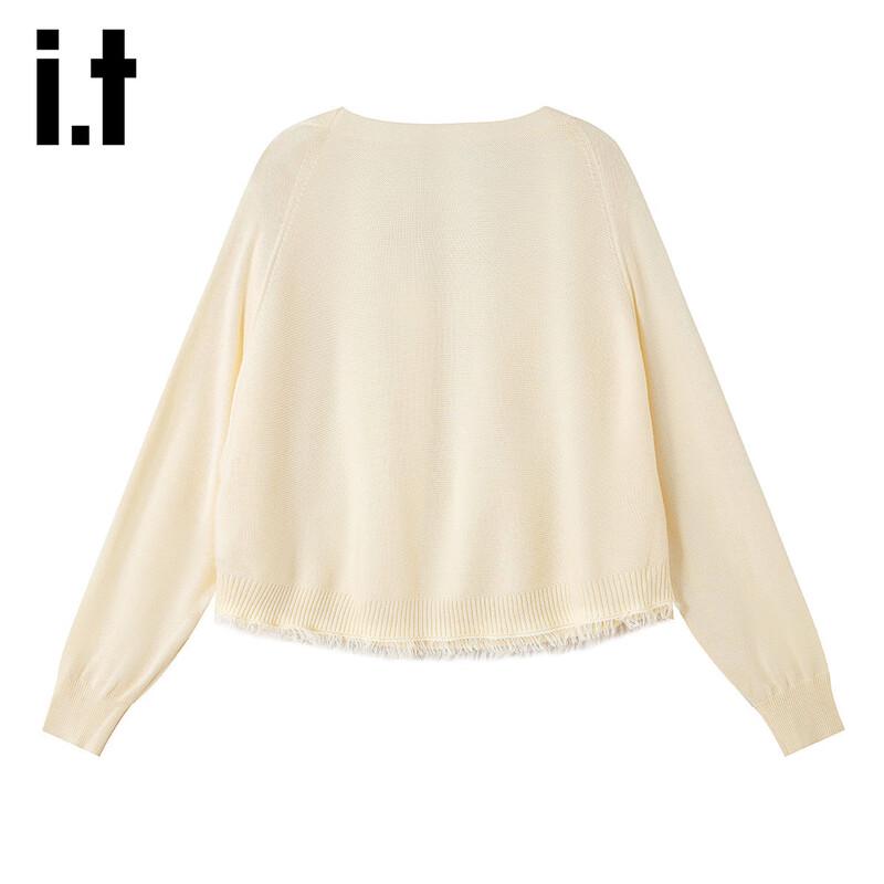 Izzue Women's V-Neck Fringe Knit Cardigan