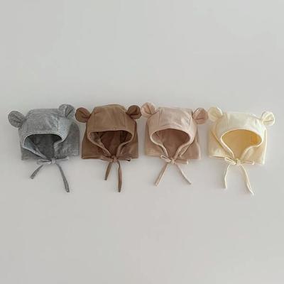 Fashion Cotton Newborn Cap Bear Ear Breathable Fetal Hat Baby Ear Protection Cap Spring Autumn