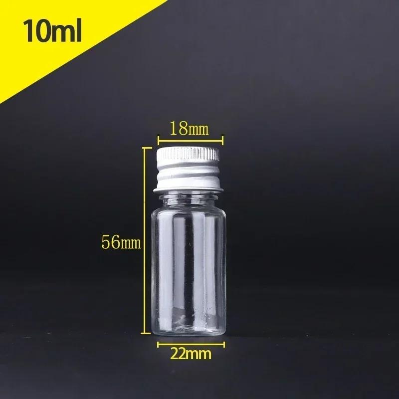 10Pcs 5ml-250ML Mini Plastic Bottle W/ Aluminum Screw Caps Portable Sample Vials Travel Cosmetic Containers for Lotion Creams