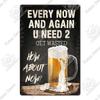 Putuo Decor Funny Beer Metal Sign Vintage Plaque Tin Sign Alcohol Drinker Sign for Bar Pub Club Man Cave Kitchen Wall Decoration