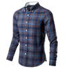 Men's Fashion Four-color Plaid Long-sleeved Shirt European and American Casual Large-size Men's Shirt