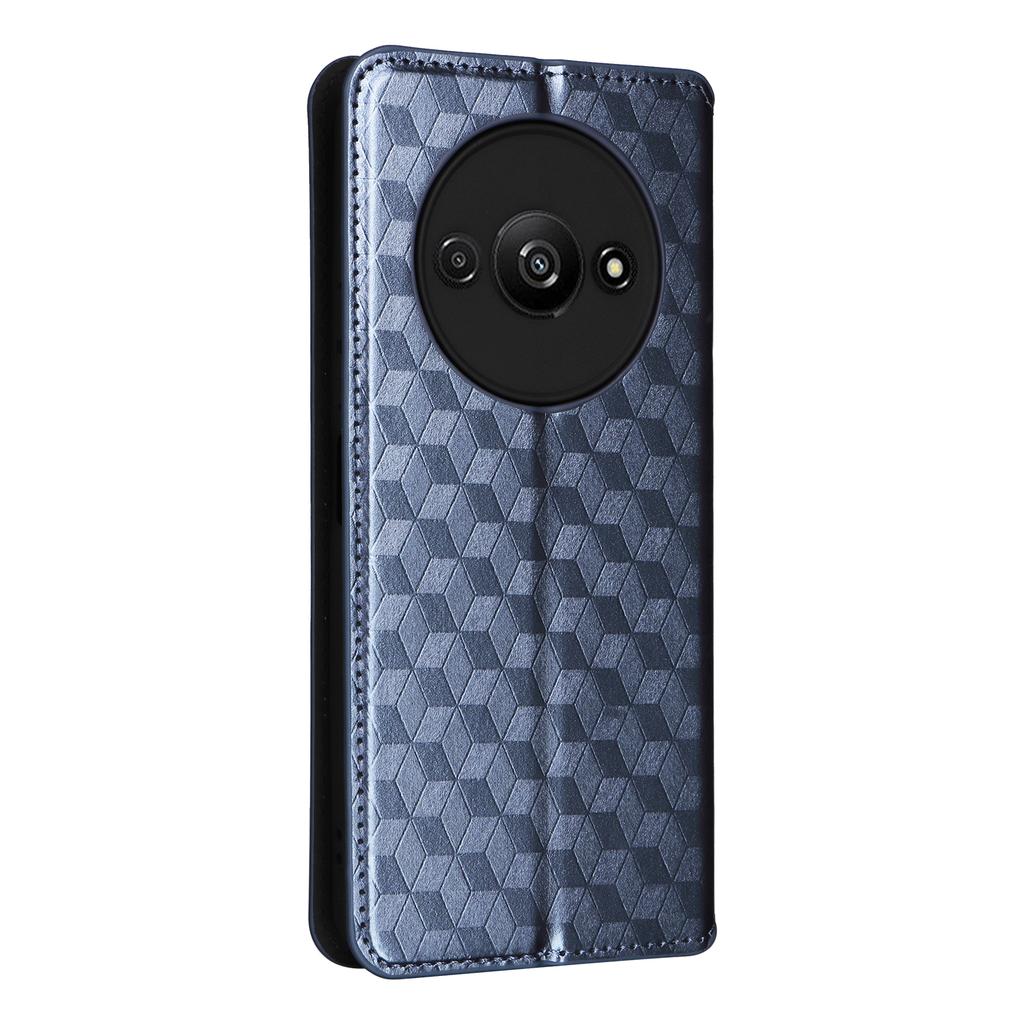 For Xiaomi Redmi A3 4G/Poco C61 4G Case Wallet PU Leather Phone Cover Rhombus Imprinted