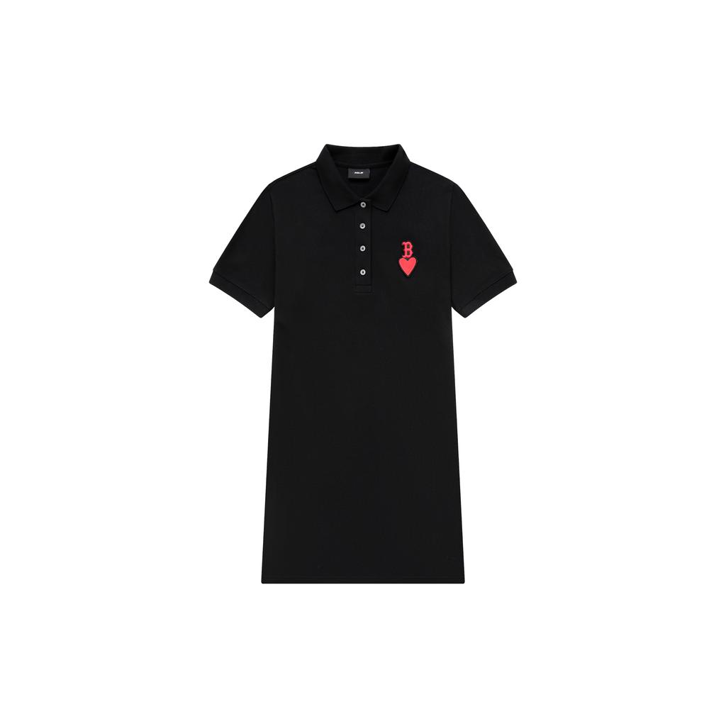 New MLB Short Sleeved Dress Women's Black 3FOPH0133-43BKS