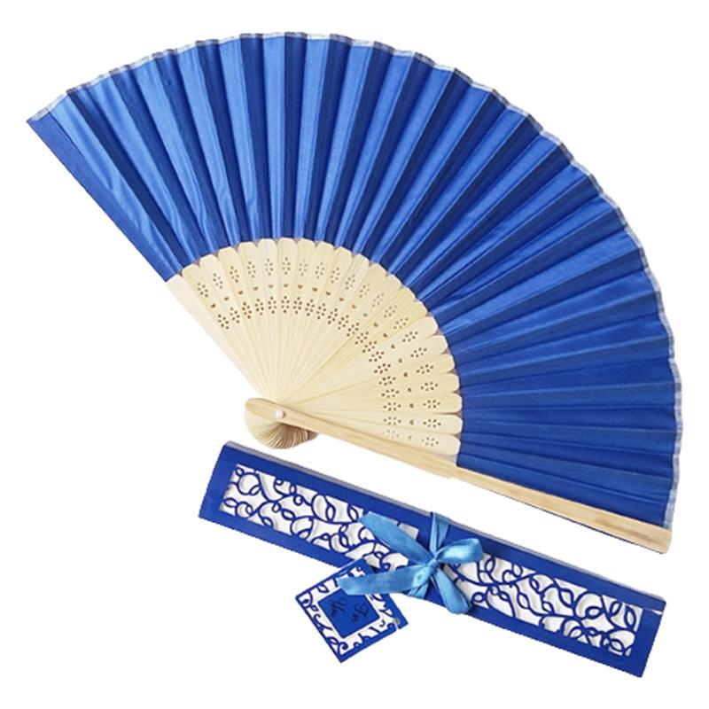 Folding Fan Silk Wedding Dance Hand Fan With Gift Box Party Favors