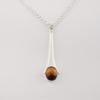 Yellow Tiger's Eye Gemstone 925 Sterling Silver Handmade Jewelry Designer Long Pendant 1.79" For Her PP-69-30