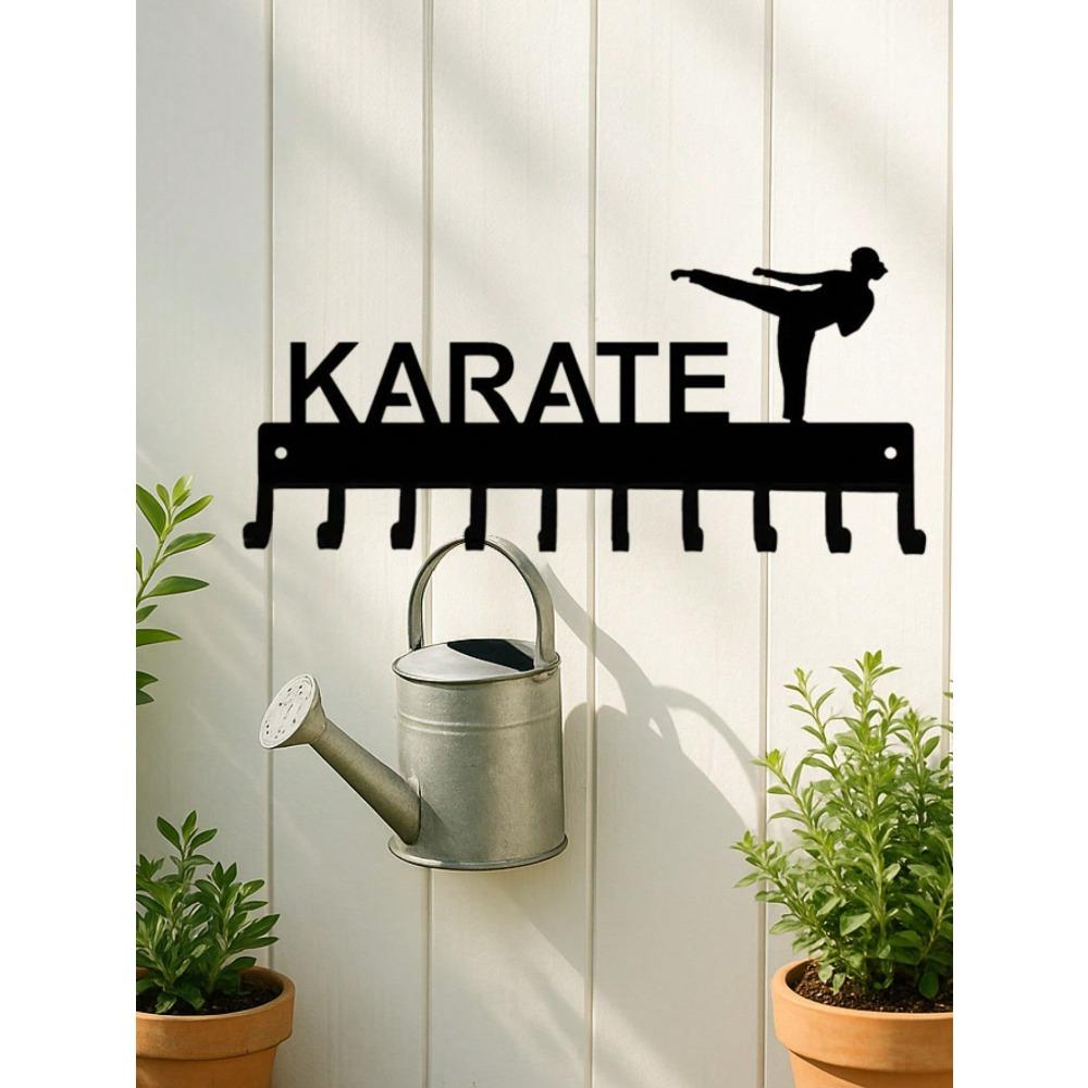 Karate Fighter Metal Wall Art Sports Gym Decor Dynamic Kick Design Premium Craftsmanship Home Office Man Cave Gift