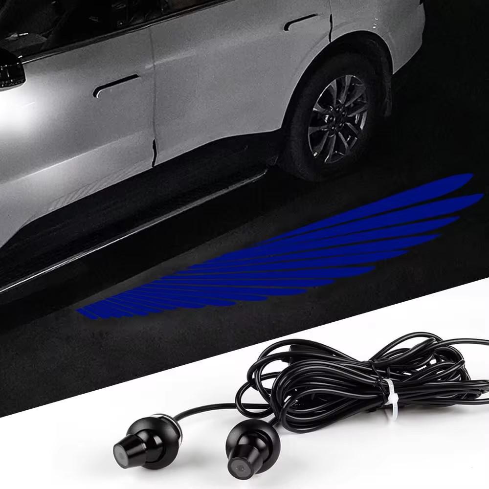 2PCS Car Rearview Mirror Welcome Lamp Blade Light Carpet Projection Lamp Laser Beam Carpet Lamp Universal