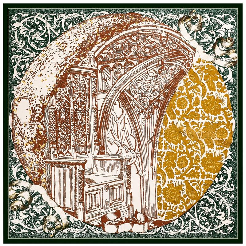 

POBING Silk Scarf Women Large Shawls Floral House Print Square Bandana Luxury Muslim Hijab Scarves Wraps Female Foulards 130CM 130CM x 130CM