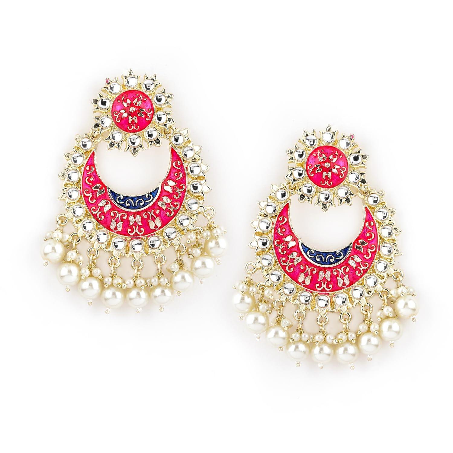 

Traditional Chandbali Earrings for Women & Girls – Handcrafted, Festive & Wedding Wear Jewelry Collection Onesize