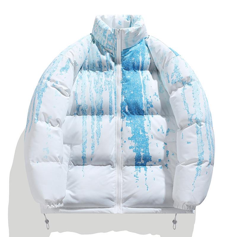 Winter neue Farbverlaufskragen Amerikanische lockere Baumwolljacke Herrenmode Marke dicke warme Baumwolljacke