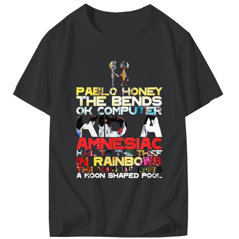 RADIOHEAD Printed TShirt Men Oversized Y2k Heavy Metal Band 2026 New Rock Punk American Casual Cotton Crew Neck Short Sleeve