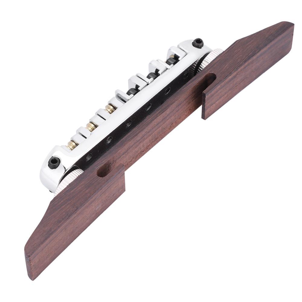 Silver Color Rosewood Bridge Wood And Metal Guitar Parts Guitar Saddles Guitar Bridge Guitar Parts