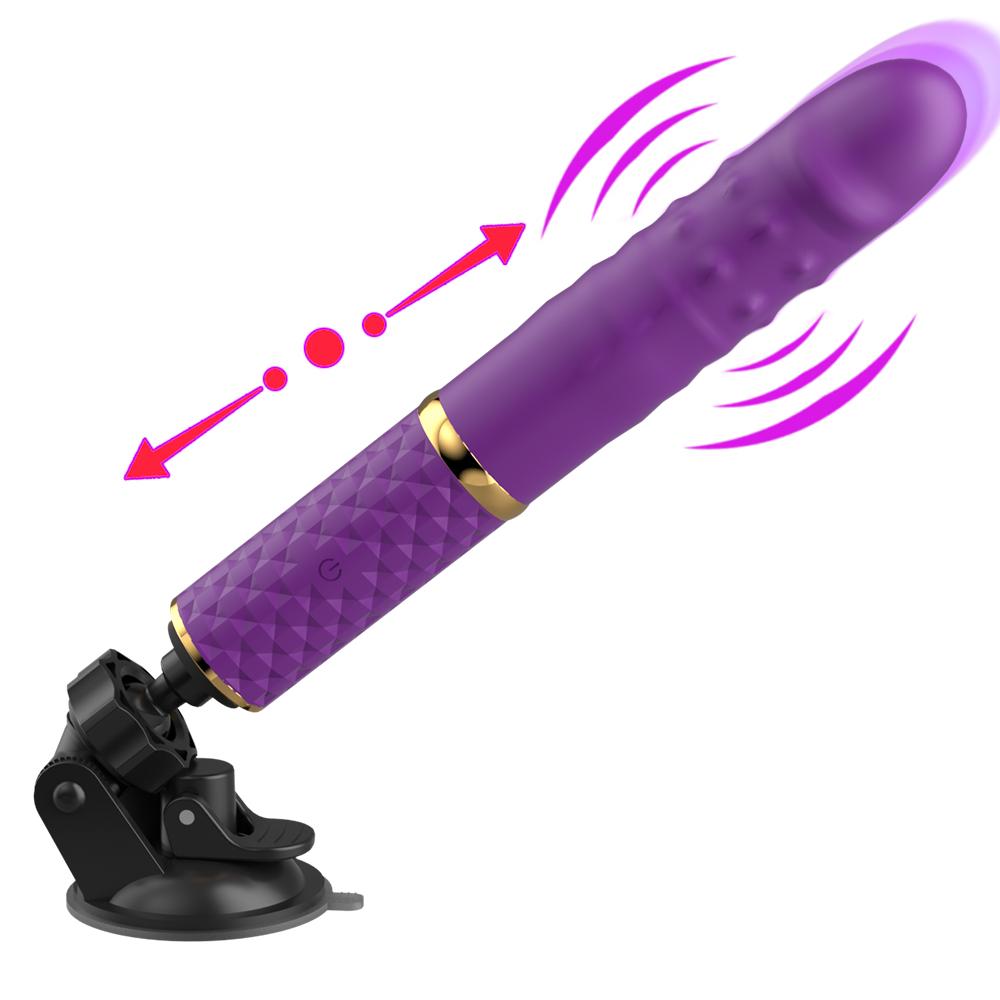Automatic Telescopic Dildo Vibrator with Suction Cup G Spot Orgasm Massager Anal Plug Stimulator Sex Toy for Women