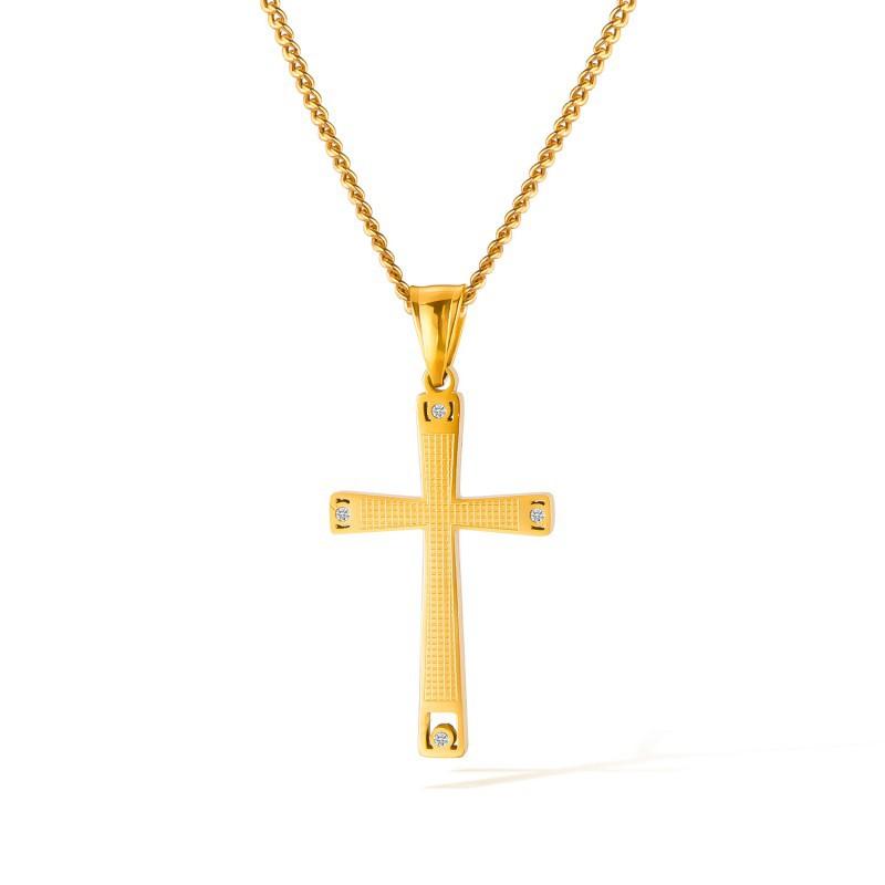 Necklace Men's Stainless Steel Personalized Fashion Trend Cross Pendant Titanium