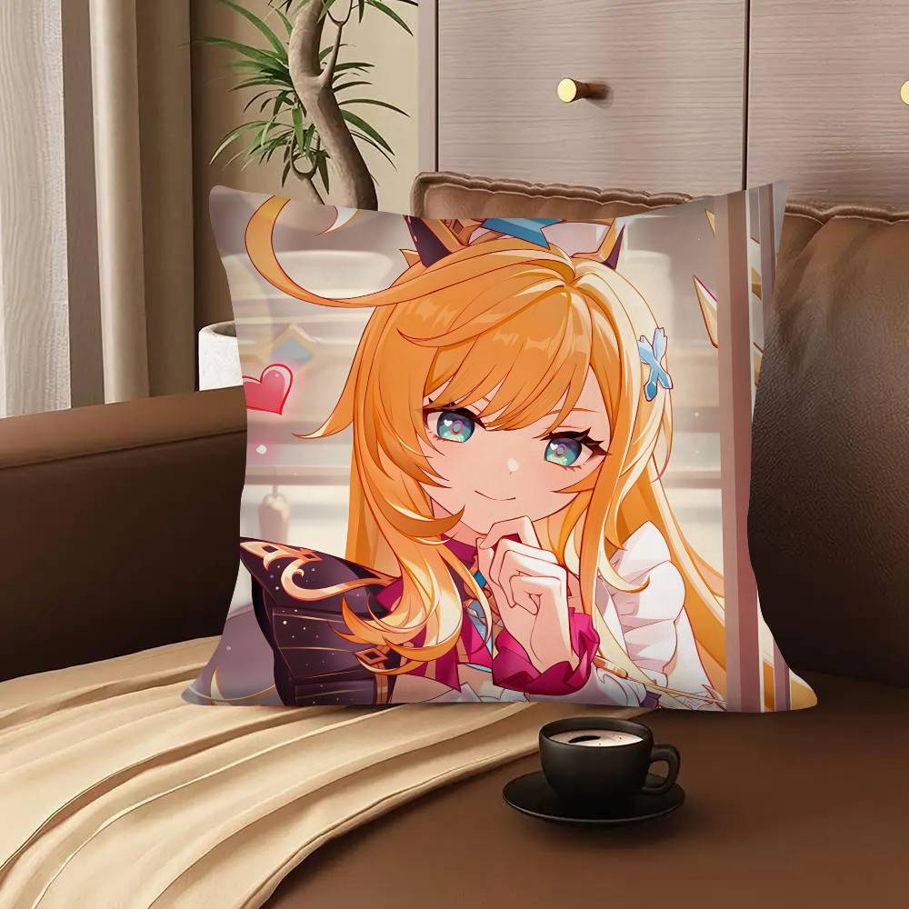 1pc Game Genshin Impact Escoffier Pillow Case Fashion Square Pillowcase Bedroom Sofa Room Ins Decoration Leisure