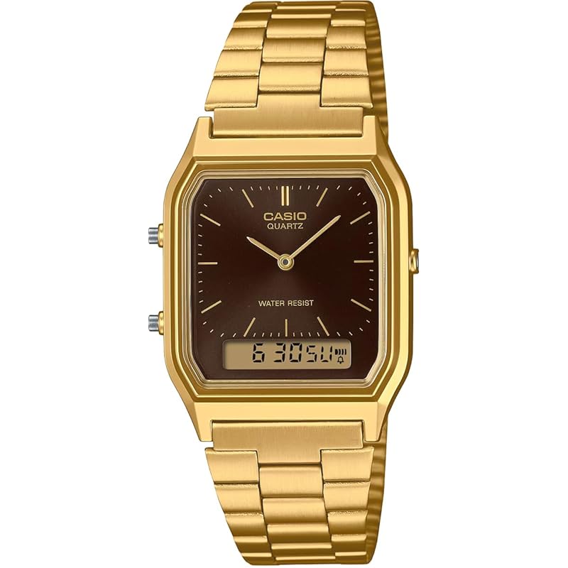 

[Casio] Часы CASIO Ana-Digi ANA-DIGI кварцевые винтажная серия AQ-230GA-5AMQY унисекс двойное время золото x коричневый зарубежная модель [продукт]